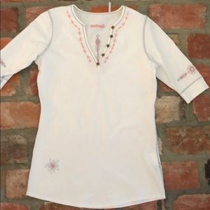 Ladies white Henley